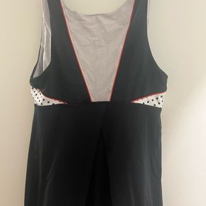 Lululemon polka dot black racerback workout tank top .